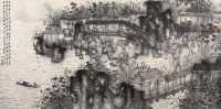 何加林 壬午（2002年）作 水阁清秋 镜心